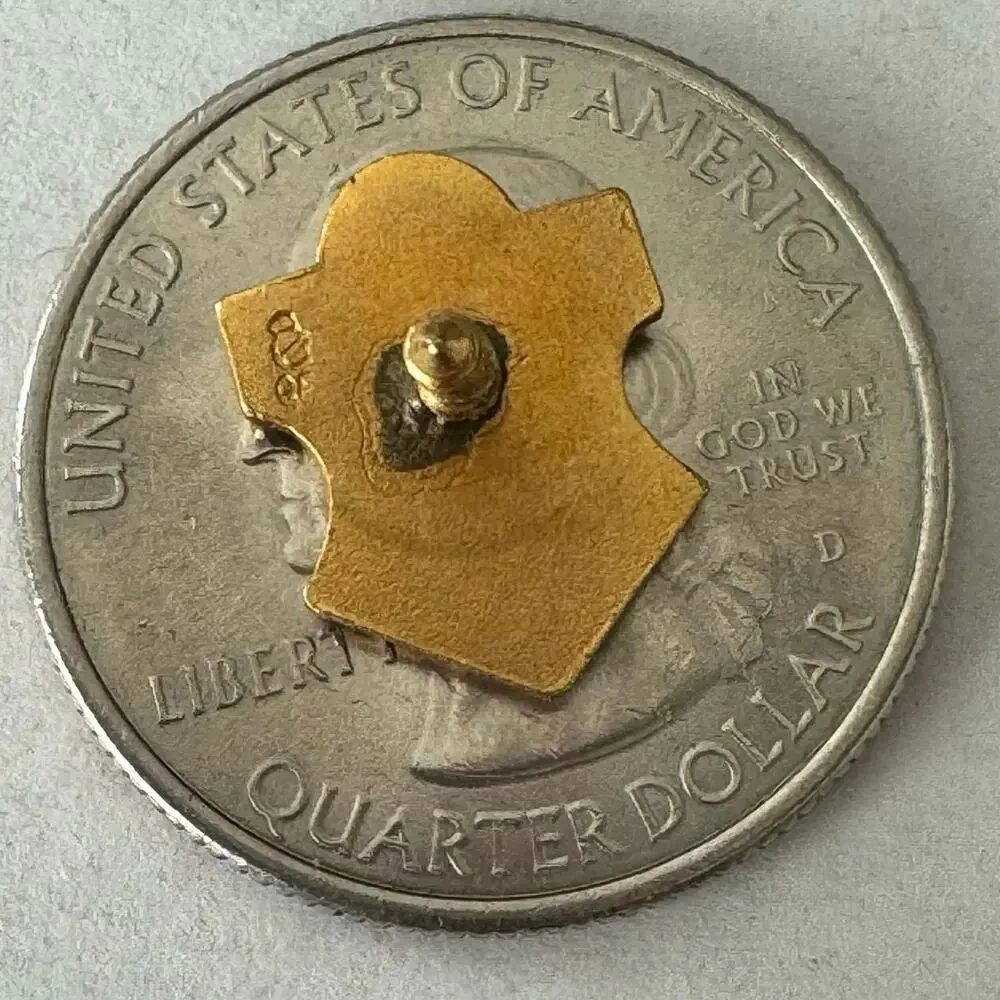 Signed Sertoma International Gold Tone Vintage Lapel Pin Tie Tac Screw Back